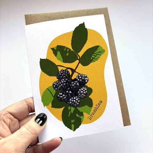 Note card featuring Brambles Blackberries