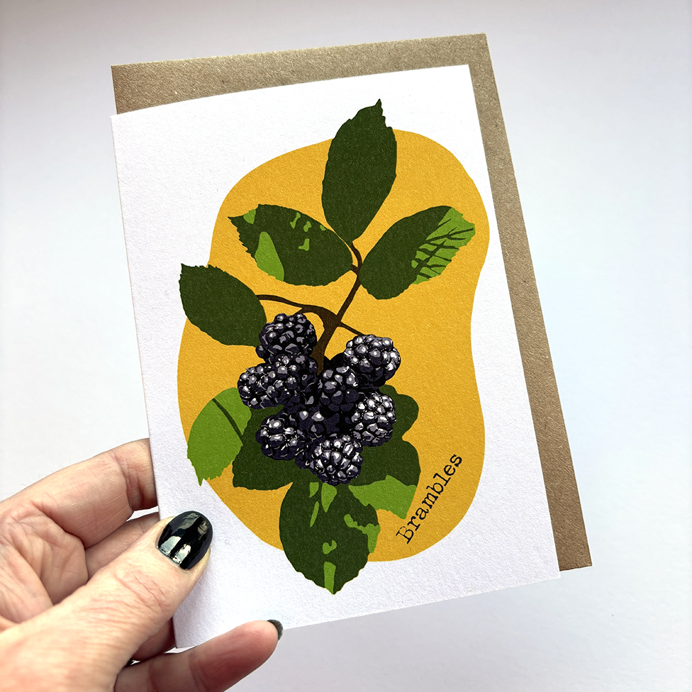 Note card featuring Brambles Blackberries